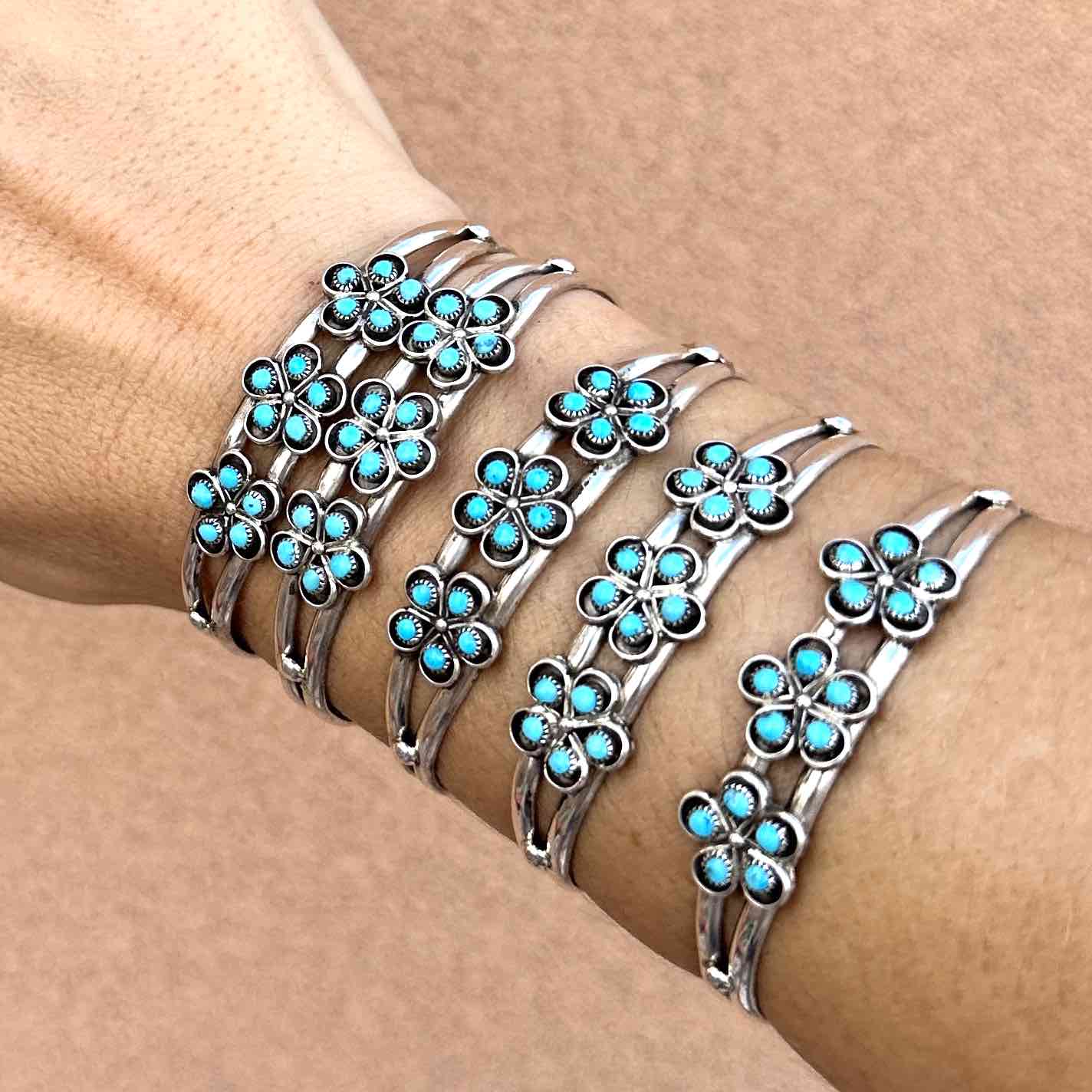 Sterling Flower shops Cuff Bracelet