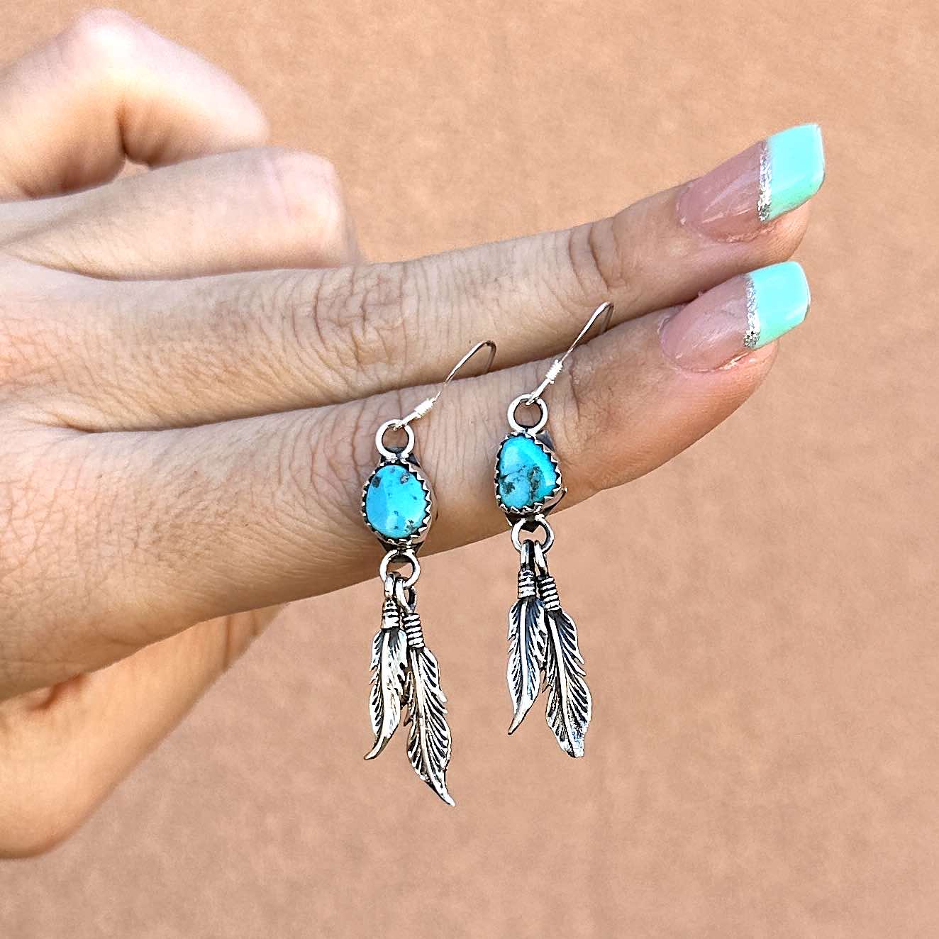 Silver Turquoise Feather Earrings – Ruthie's Novel Fashions